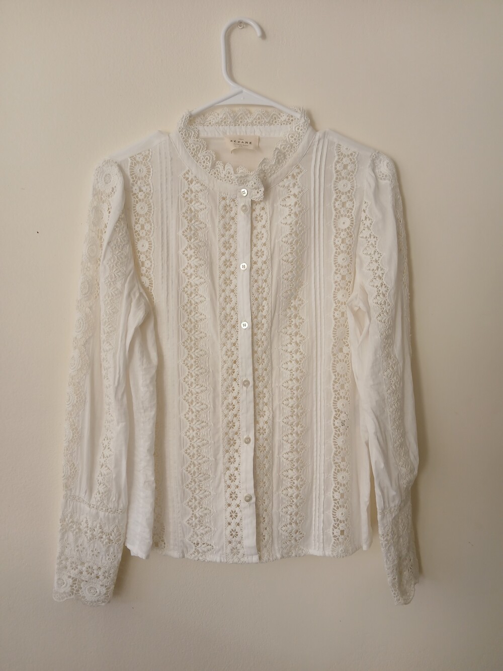 Sezane Rym Shirt In Ecru - Picture 6 of 11